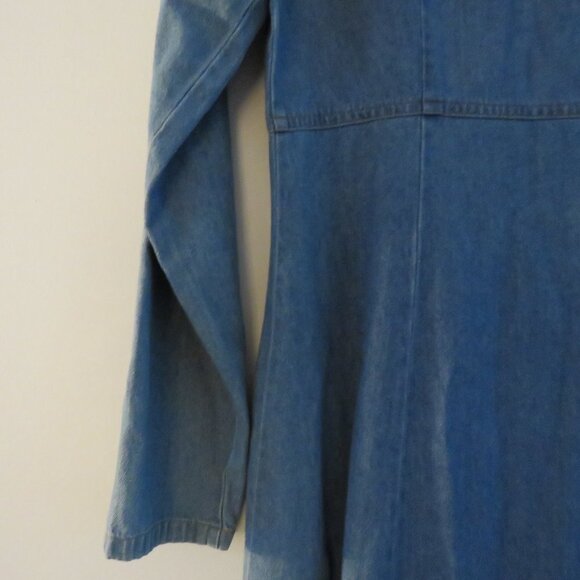 VINTAGE NEVADA JEANSWEAR Light Denim Pearl Snap Maxi Dress  - Size 10 - Picture 13 of 15